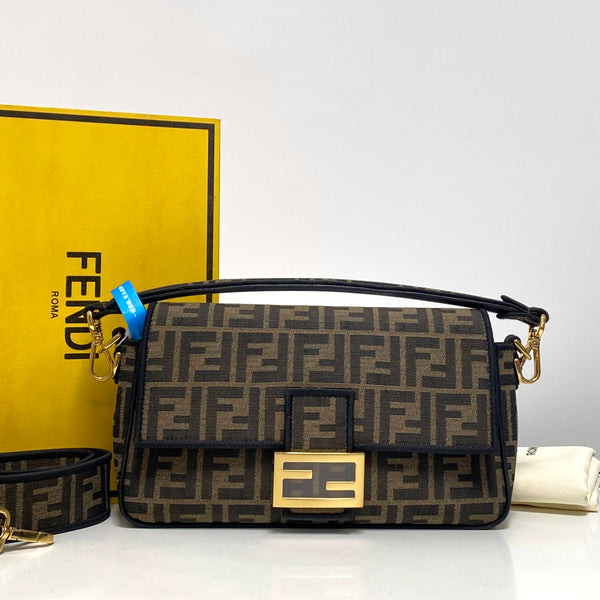 【TikTok Livestream】Fendi Baguette Medium Top Handle Flap Brown CPU0211