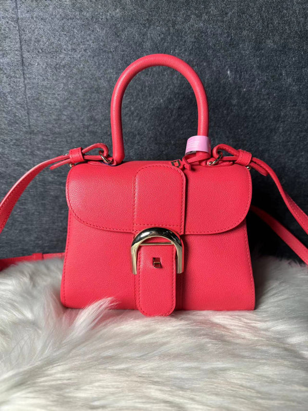 【TikTok Livestream】Delvaux Brilliant Calfskin Hot Pink Shoulder Bag/Handbag