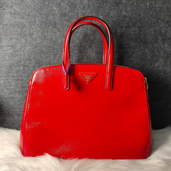 【TikTok Livestream】Prada Double Zip Red Handbag/Shoulder Bag