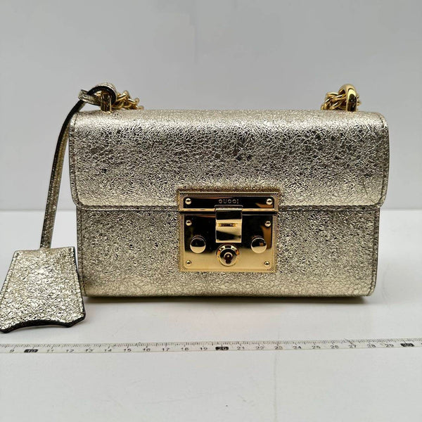 【TikTok Livestream】Gucci/GG Padlock Small Metallic Gold