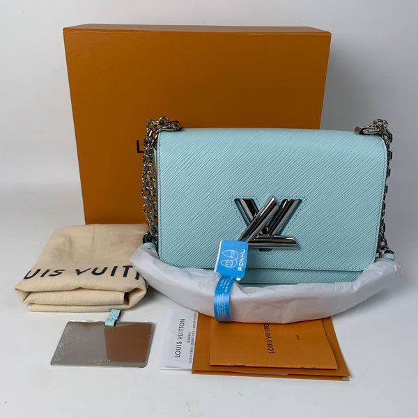 【TikTok Livestream】Louis Vuitton/LV Twist MM EPI Light Bue Crossbody