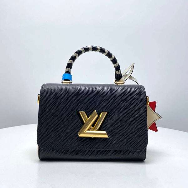 【TikTok Livestream】Louis Vuitton/ LV Twist MM Top Handle Strap Textured Black/Beige CPU0306