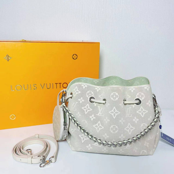 【TikTok Livestream】Louis Vuitton Bella Perforated Bucket Off White