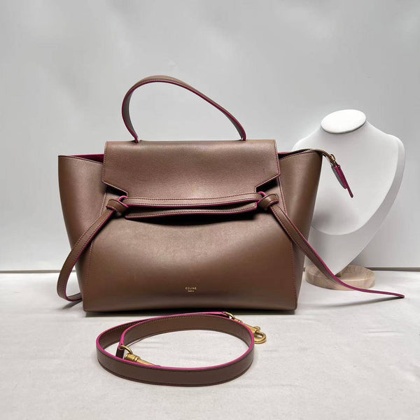 【TikTok Livestream】Celine Belt Mini Brown/Pink Crossbody