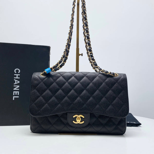 Chanel/CC Classic Double Flap Jumbo Quilted Black CPU0219