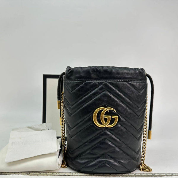 【TikTok Livestream】Gucci/GG Marmont Mini Bucket Bag Black