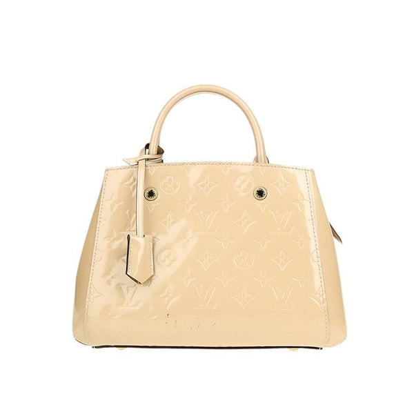 【TikTok Livestream】Louis Vuitton/LV Montaigne BB Beige Vernis Handbag/Shoulder Bags