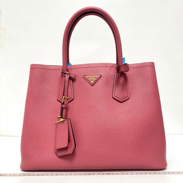 【TikTok Livestream】Prada Cuir Double Medium Pink Shoulder Bag