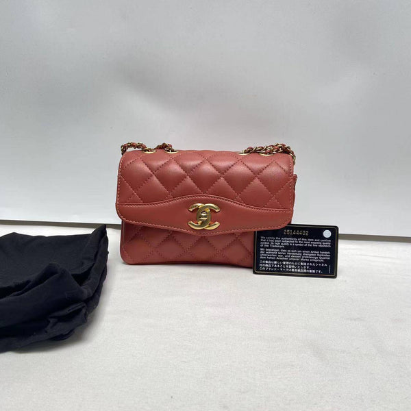 Chanel/CC Coco Vintage Small Quilted Bi Color Flap Pink