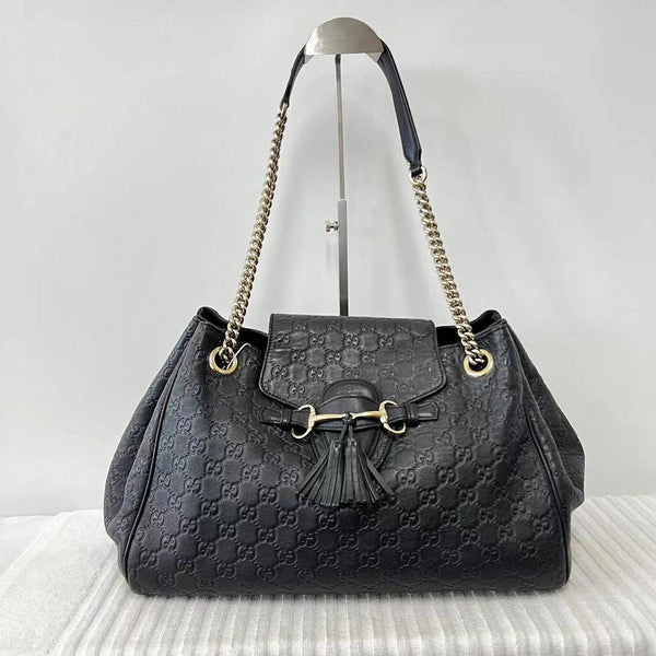 【TikTok Livestream】Gucci/GG Emily Medium Black Tote/Shoulder Bag