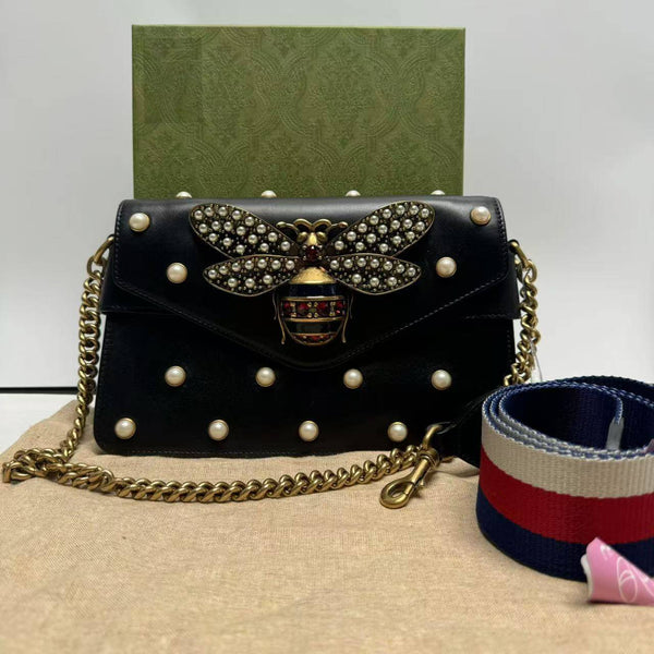 Gucci/GG Broadway Mini Queen Margaret Pearl Studded Black