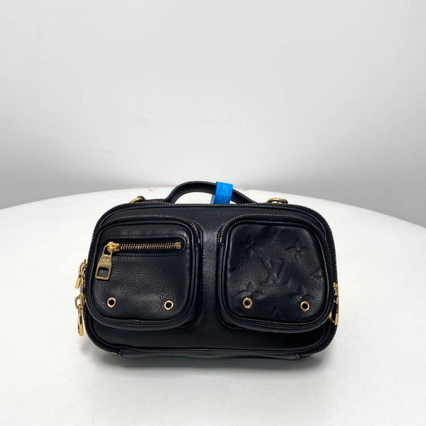 【TikTok Livestream】Louis Vuitton/LV Utility Monogram Embossed Top Handle Black C1222