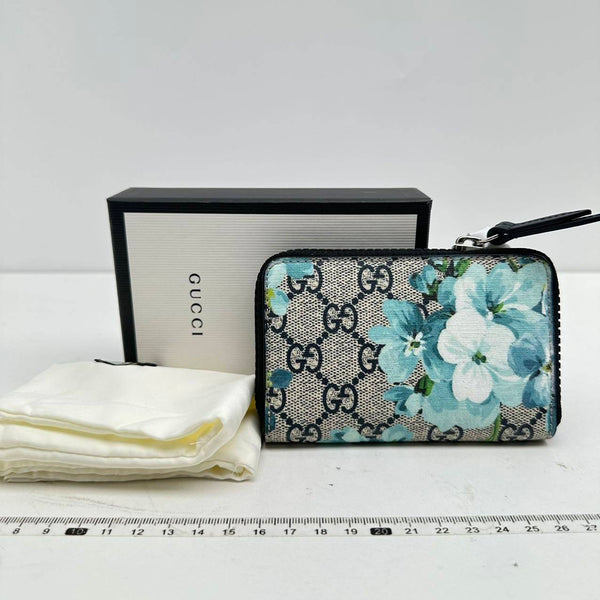 【TikTok Livestream】Gucci/GG Blooms Zip Around Beige/Blue