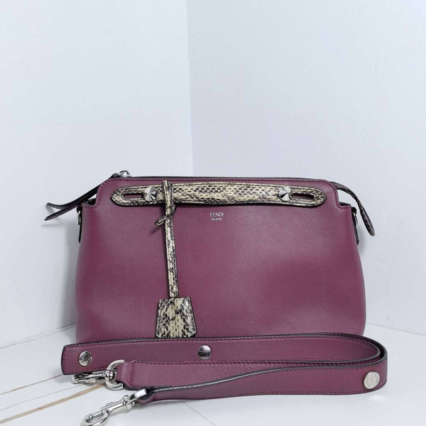 【TikTok Livestream】Fendi By The Way Small Satchel With Python Handle Purple