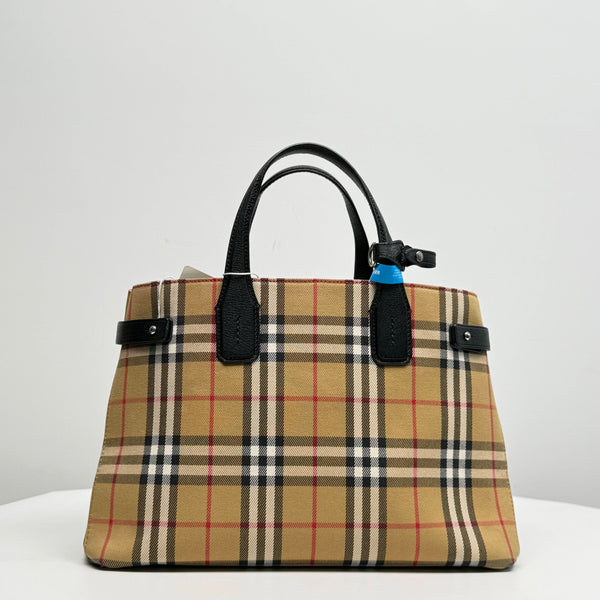 【TikTok Livestream】Burberry Banner Medium Vintage Check Tote Beige CPU0209